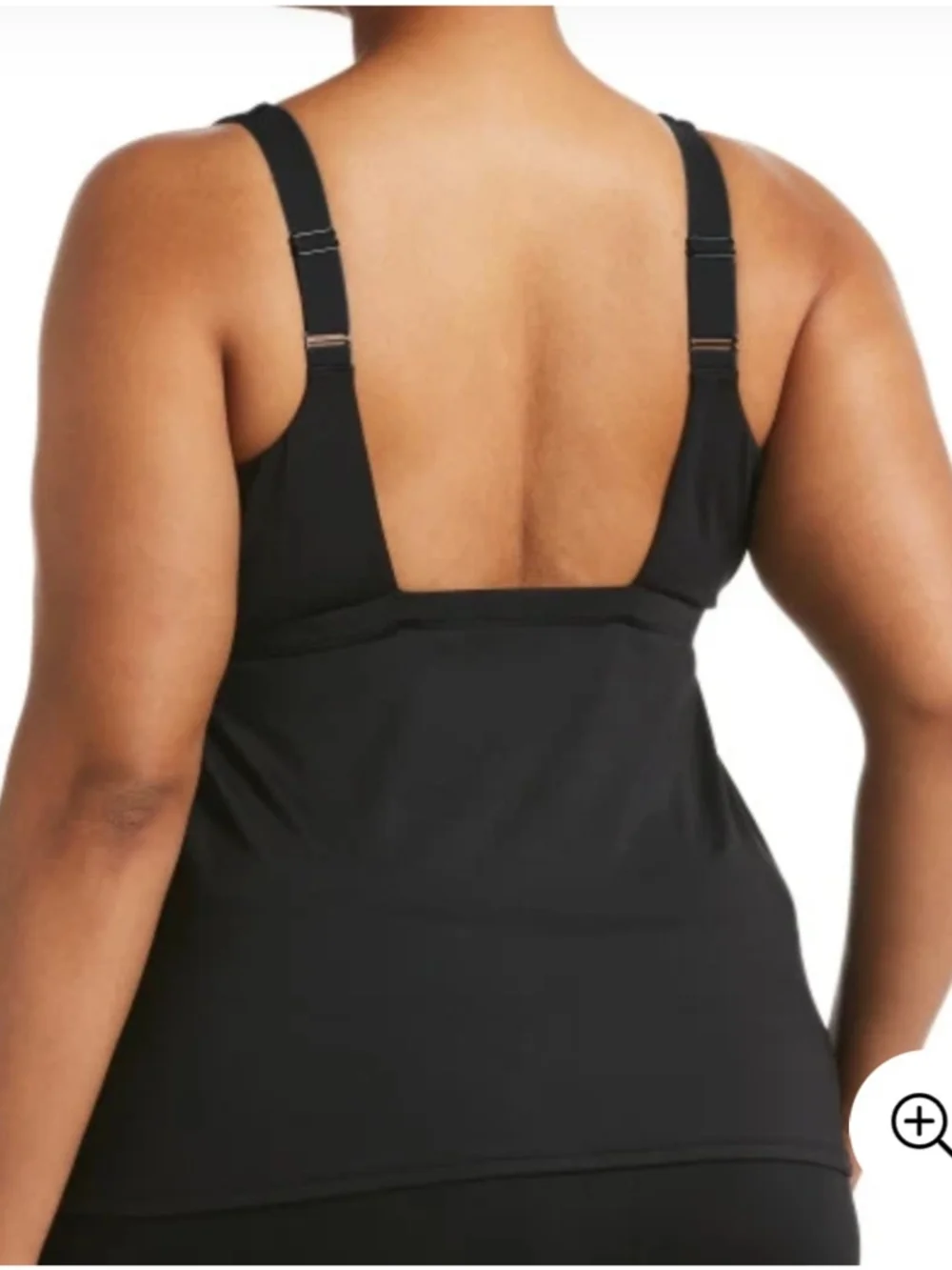 Nike Women’s Plus Size Black Scoop Neck Swim Tankini 1X